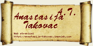 Anastasija Takovac vizit kartica